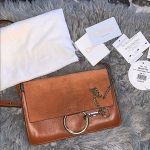 CHLOE Small Faye leather and Suade shoulder bag